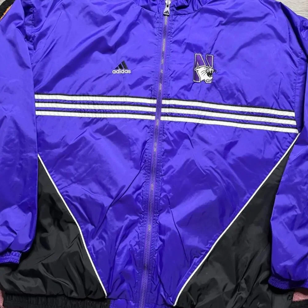 Vintage Y2K Adidas Northwestern University Wildcats Embroidered Track Jacket 2XL